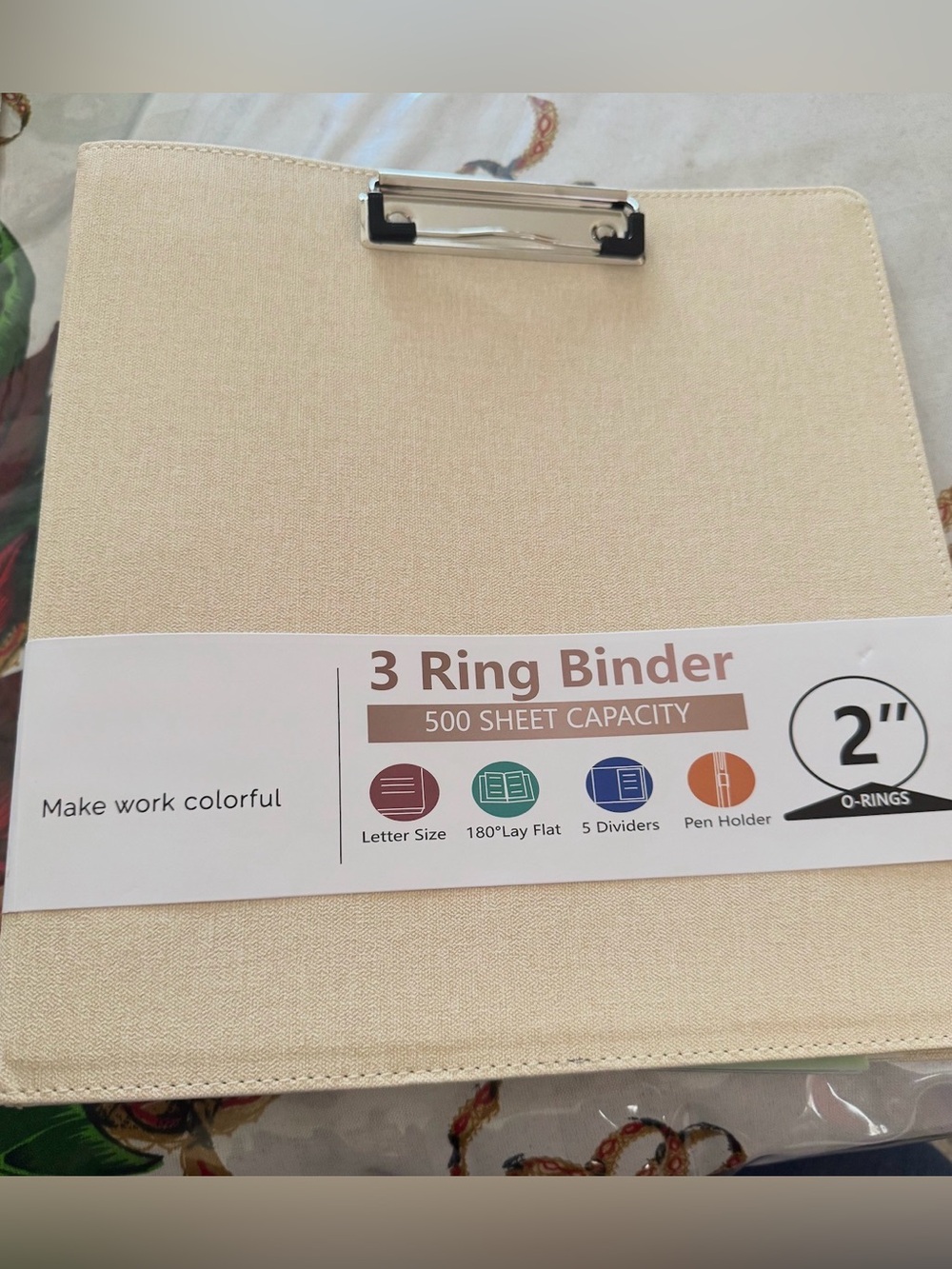 3-Ring Binder - Cream 2" O-Rings, 500-Sheet Capacity